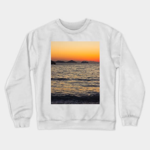 Vibrant sunset over Isola D'Elba in Italy Crewneck Sweatshirt by chiaravisuals